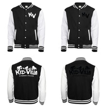 Load image into Gallery viewer, Kid Villa | Youth Letterman Jacket | Jet Black/White
