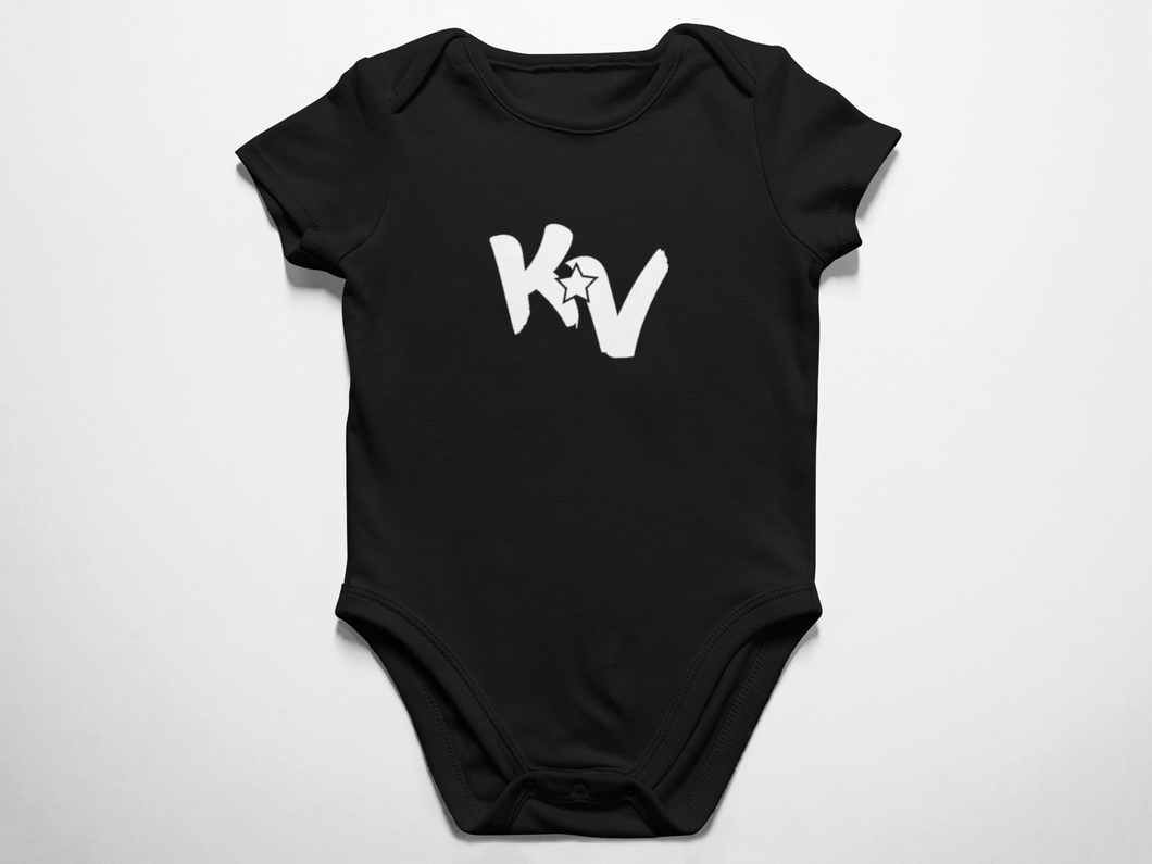 Kid Villa | Infant Onesie | Black Shirt w/White Logo