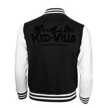 Load image into Gallery viewer, Kid Villa | Youth Letterman Jacket | Jet Black/White