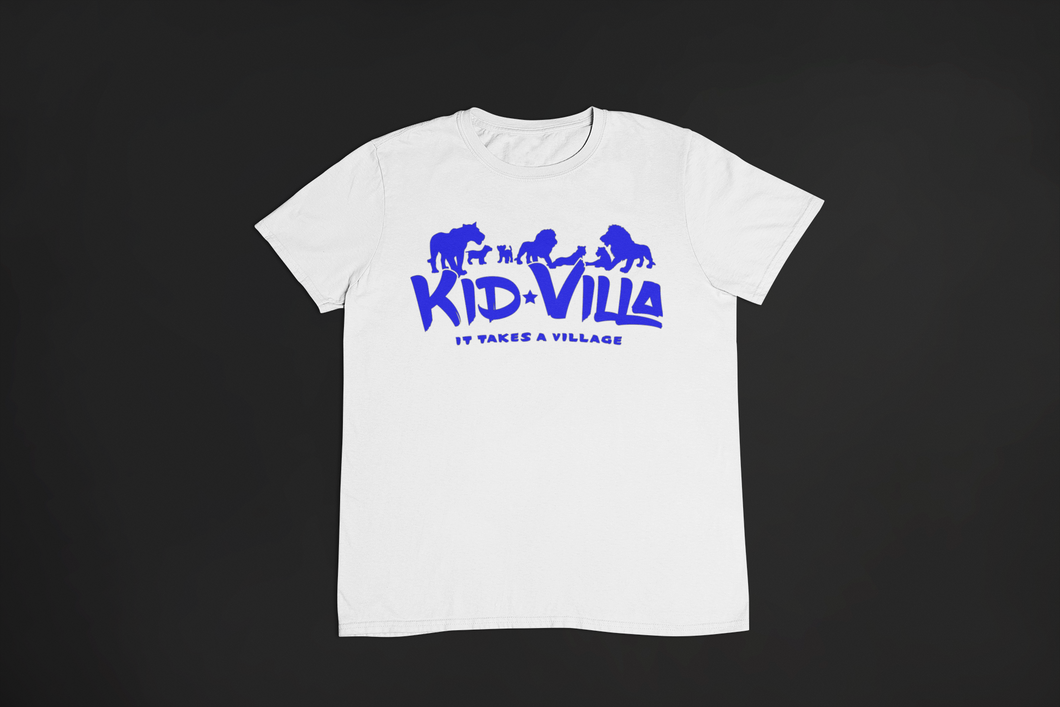 Kid Villa | logo tee | White/Blue