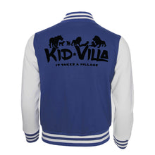 Load image into Gallery viewer, Kid Villa | Youth Letterman Jacket | Navy/Heather Gray
