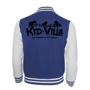 Kid Villa | Youth Letterman Jacket | Navy/Heather Gray