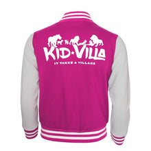 Load image into Gallery viewer, Kid Villa | Youth Letterman Jacket | Hot Pink/Heather Gray