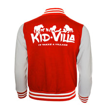 Load image into Gallery viewer, Kid Villa | Youth Letterman Jacket | Fire Red/Heather Gray